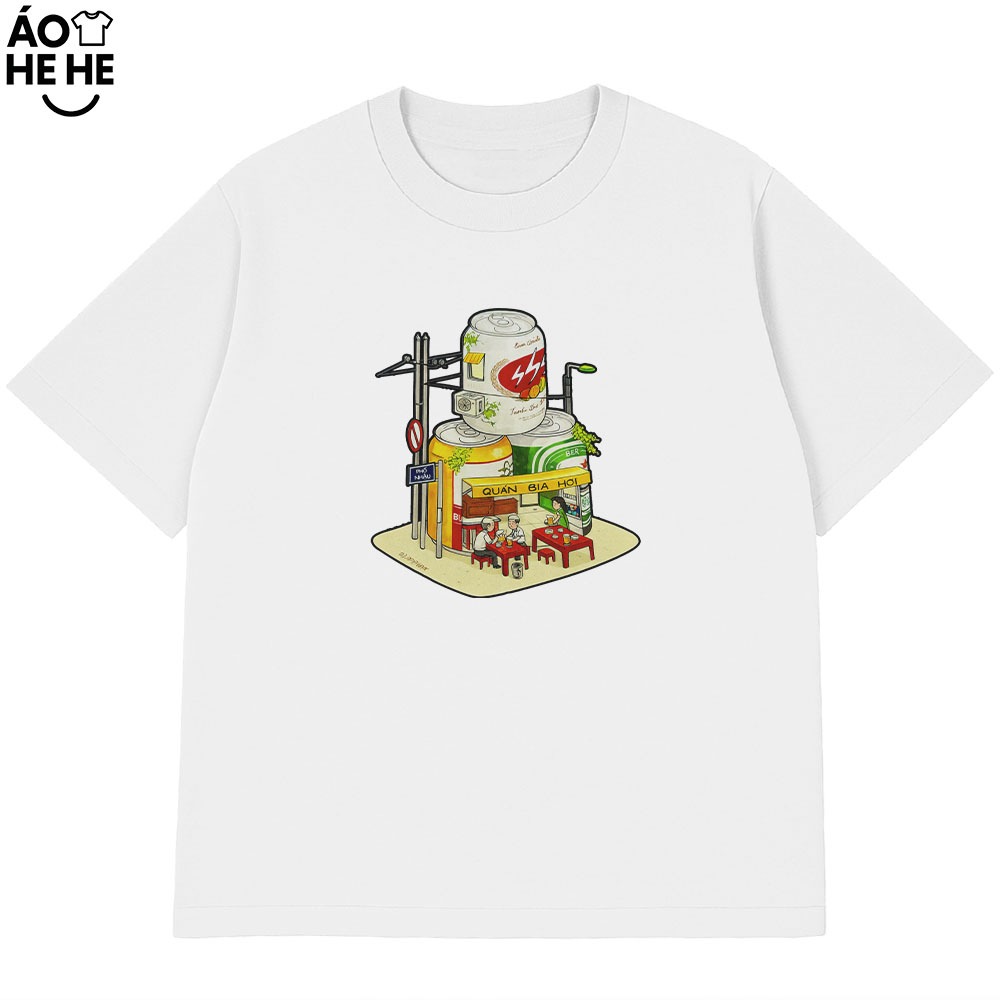 Áo Thun Ăn Nhậu Hài Hước Quán Bia Hơi Câu Nói Text Dân Nhậu Form Rộng Cotton 230gsm