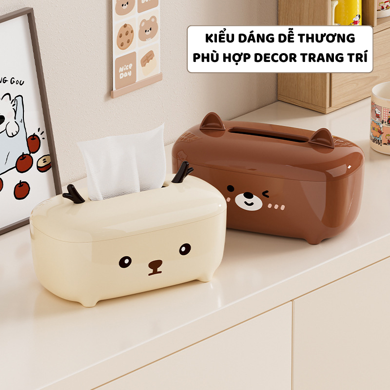 Hộp Nhựa Đựng Giấy Ăn Để Bàn ENODA HOME, Hộp Đựng Khăn Giấy Kiểu Dáng Dễ Thương Nhiều Màu Sắc F016