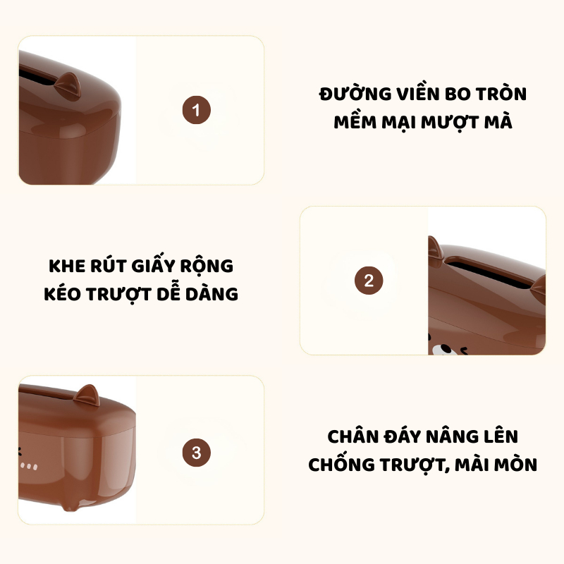 Hộp Nhựa Đựng Giấy Ăn Để Bàn ENODA HOME, Hộp Đựng Khăn Giấy Kiểu Dáng Dễ Thương Nhiều Màu Sắc F016