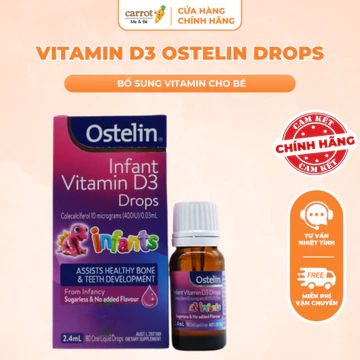 Vitamin D3 Drops Ostelin 2,4ML Của Úc Dạng Nhỏ Giọt, D3 Cho Bé