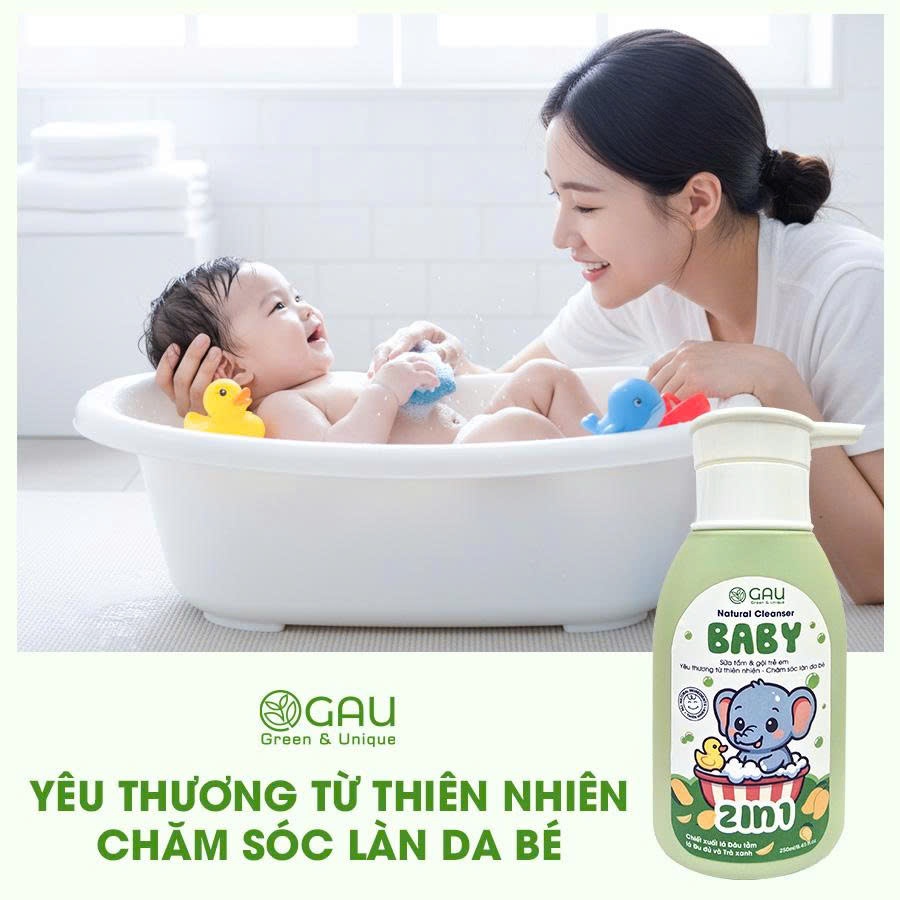 Sữa tắm BÉ An Lành Hoàn toàn Tự nhiên hương Xoài thơm ngọt, Dịu êm Chính hãng GAU 250ml