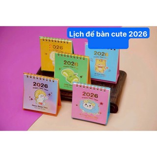 Hỏa Tốc - Lịch Để Bàn 2026 Mini Cute Mẫu Bạn Thú Nhỏ ♥ Bé Xinh, Có Thể Bỏ Túi Hoặc Trang Trí Bàn Học, Bàn Làm Việc