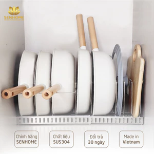 Giá úp nồi chảo nắp vung đa năng chất liệu inox 304 cao cấp Senhome
