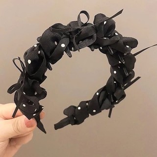 Cài Tóc Vải Chấm Bi Nơ Tạo Phòng Tiểu Thư