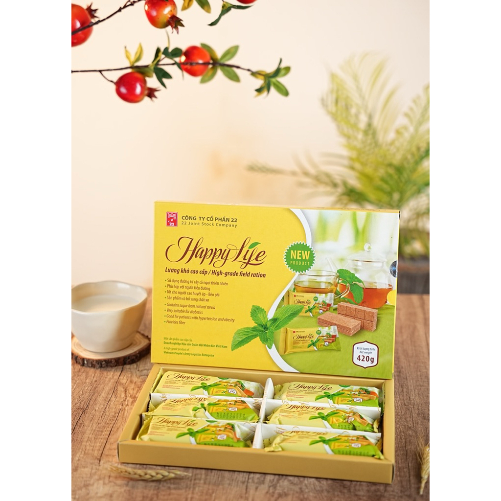 Lương khô happy life ăn kiêng tiểu đường hộp 420g