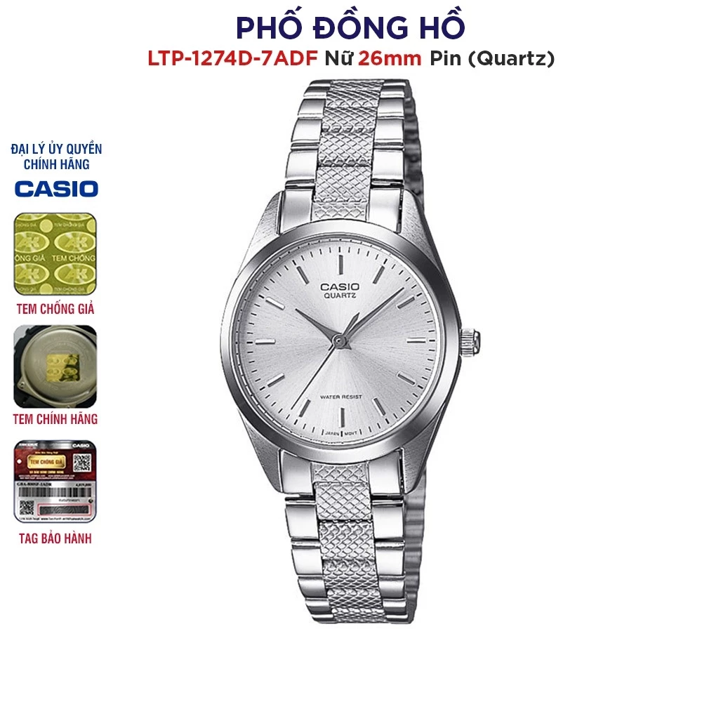 Đồng hồ nữ Casio LTP-1274D-7ADF chính hãng