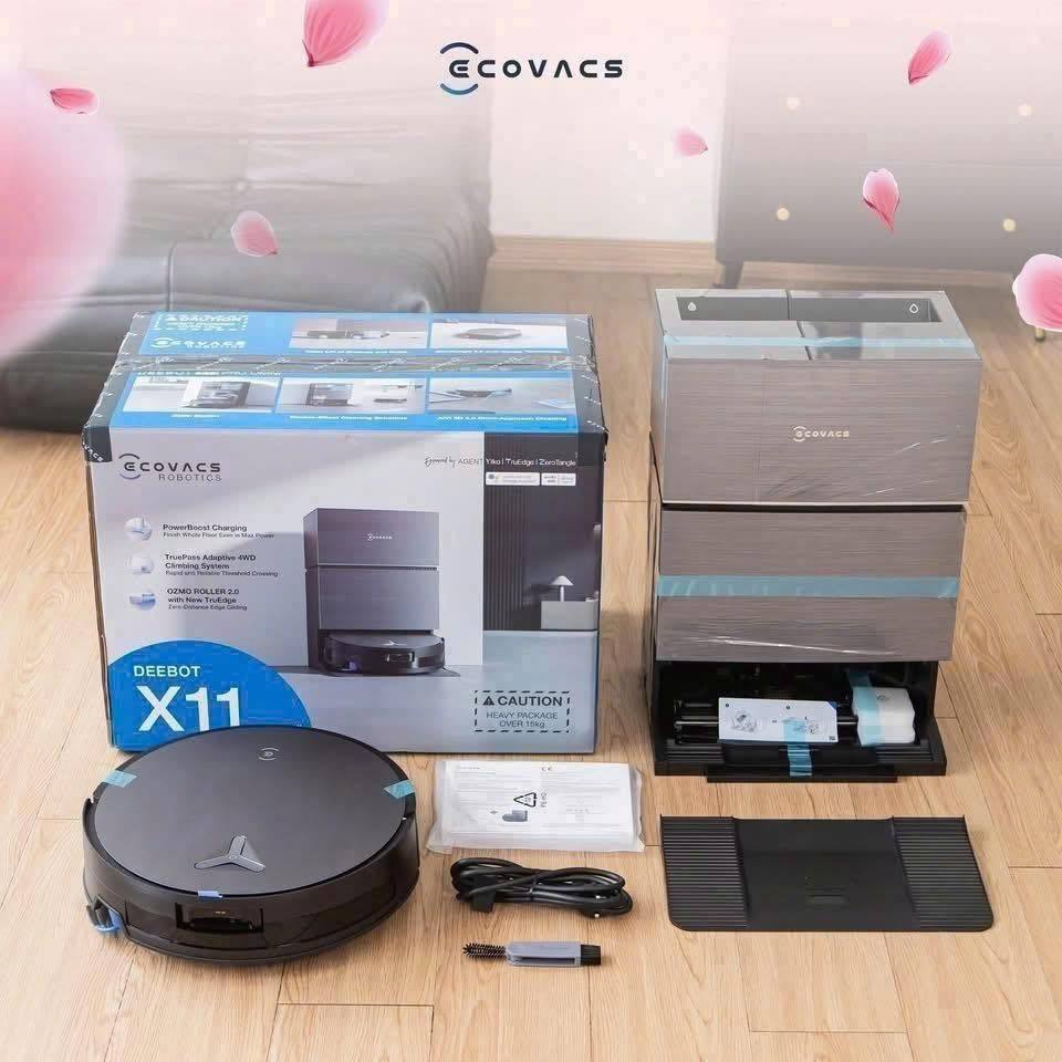 Robot hút bụi lau nhà Ecovacs DEEBOT X11 Pro Omni -Lực hút 19.500Pa - Pin 6400mAh