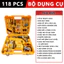 REALM Bộ dụng cụ sửa chữa 118 món kèm máy khoan pin 21V – Đầy đủ phụ kiện, hộp nhựa cứng