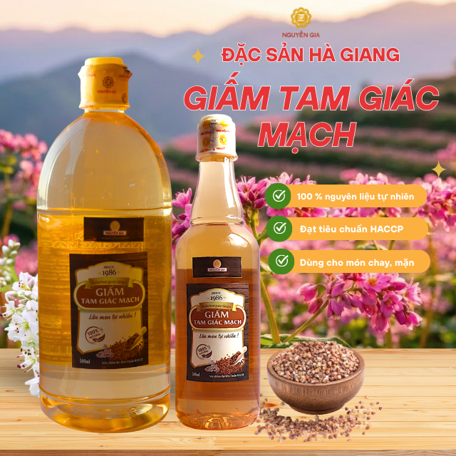 Giấm Tam Giác Mạch đặc sản Hà Giang trộn sushi, làm salad lên men tự nhiên 500ml/1L
