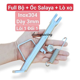 Chân chống nghiêng inox 304 gắn cho xe Raider - Satria dày 3mm (kèm ốc + lò xo) caoduongracing