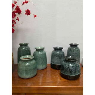 Set 3 Lọ Hoa Men Hoả Biến Để Bàn Hàng Bát Tràng Cao Cấp, Decor Nhà Xinh