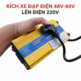 Bộ kích điện xe đạp điện 48V–60V lên 220V – Công suất 1500W, sẵn jack cắm