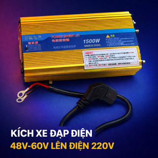 Bộ kích điện xe đạp điện 48V–60V lên 220V – Công suất 1500W, sẵn jack cắm