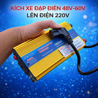 Bộ kích điện xe đạp điện 48V–60V lên 220V – Công suất 1500W, sẵn jack cắm