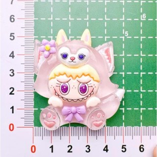 Set 10 Charm gắn dép Labubu đội mũ thú- Dáng ngồi cute