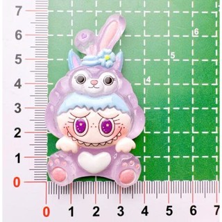 Set 10 Charm gắn dép Labubu đội mũ thú- Dáng ngồi cute