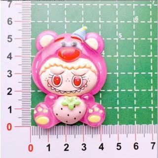 Set 10 Charm gắn dép Labubu đội mũ thú- Dáng ngồi cute