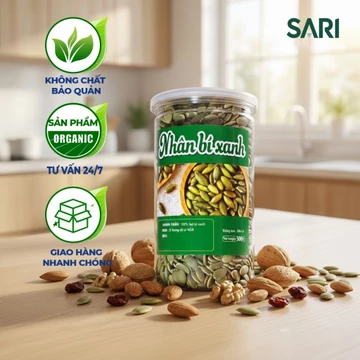 Hạt Bí Xanh Tách Vỏ Nhập Khẩu | Hạt Dinh Dưỡng Giàu Magie, Kẽm, Omega-3 | Ăn Vặt Lành Mạnh – Hộp 500g