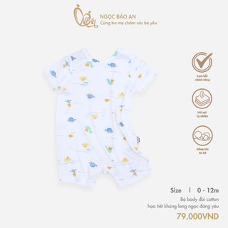 Honey (0-12M) Bộ body đùi tay ngắn sơ sinh chất vải mềm mại, thoáng mát có nút bấm vai cao cấp dành cho bé trai bé gái