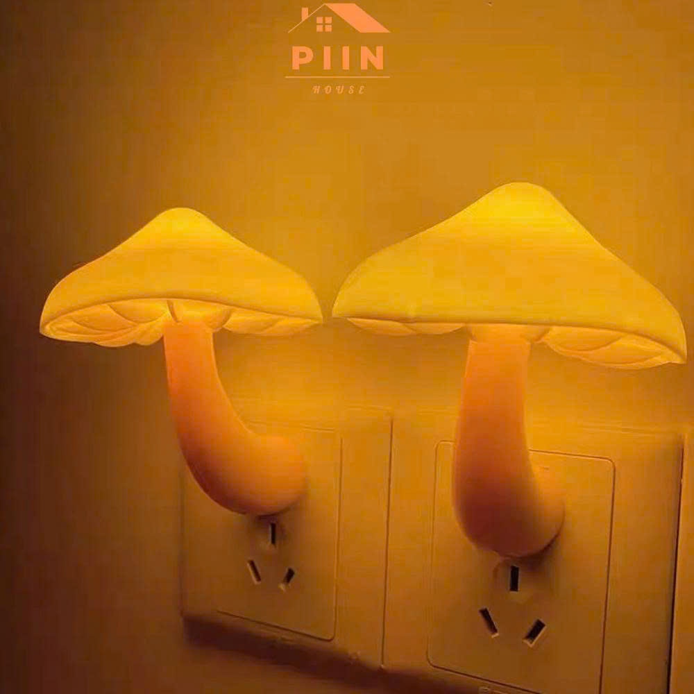 Đèn ngủ hình cây nấm cảm ứng ánh sáng dịu nhẹ dễ đi vào giấc ngủ, đèn led màu vàng