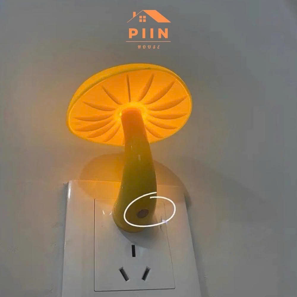 Đèn ngủ hình cây nấm cảm ứng ánh sáng dịu nhẹ dễ đi vào giấc ngủ, đèn led màu vàng