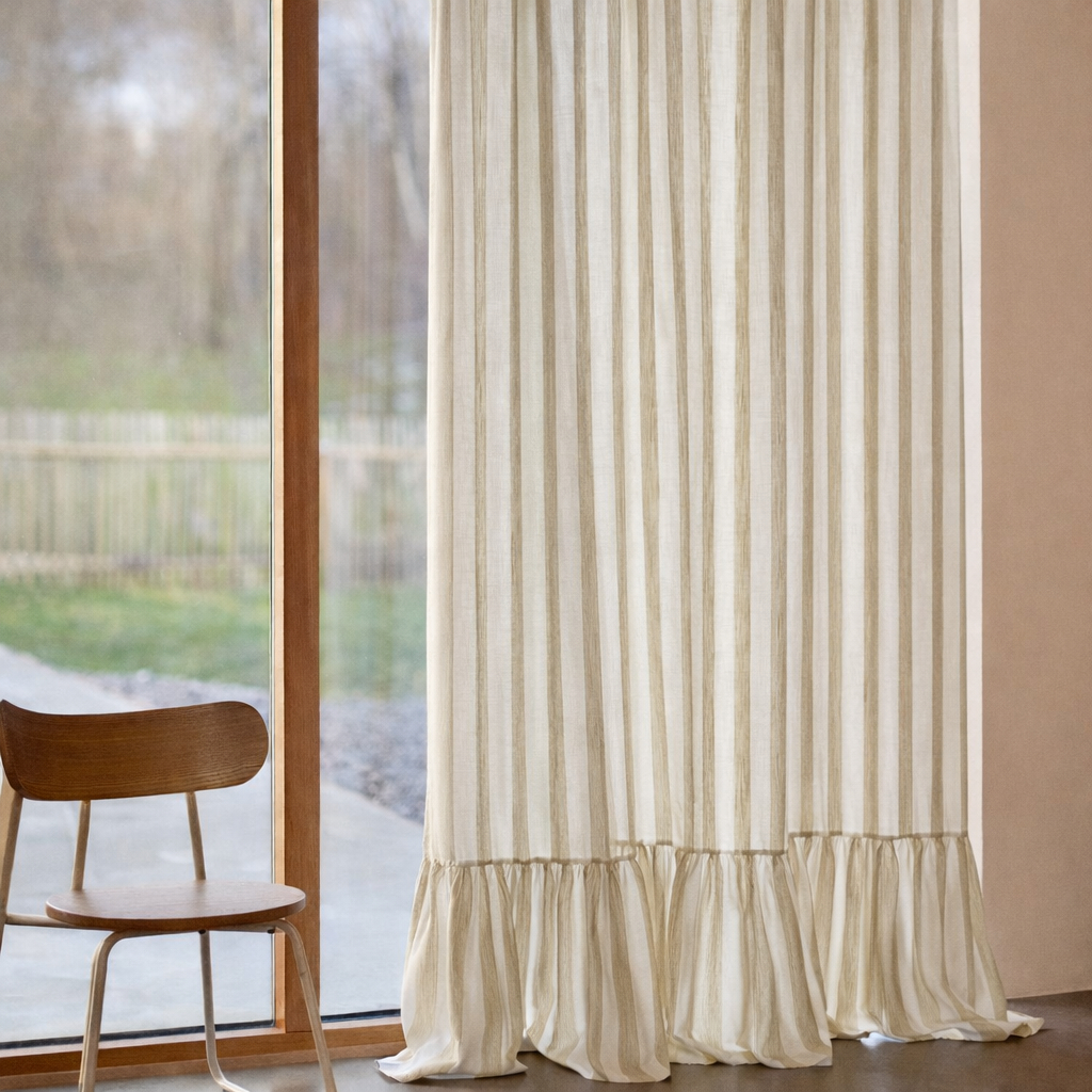 Rèm Cửa Sổ Bếp Đón Nắng Nhẹ Ấm Áp, Rèm Caro + Sọc Luồn Thanh Đủ Size ...