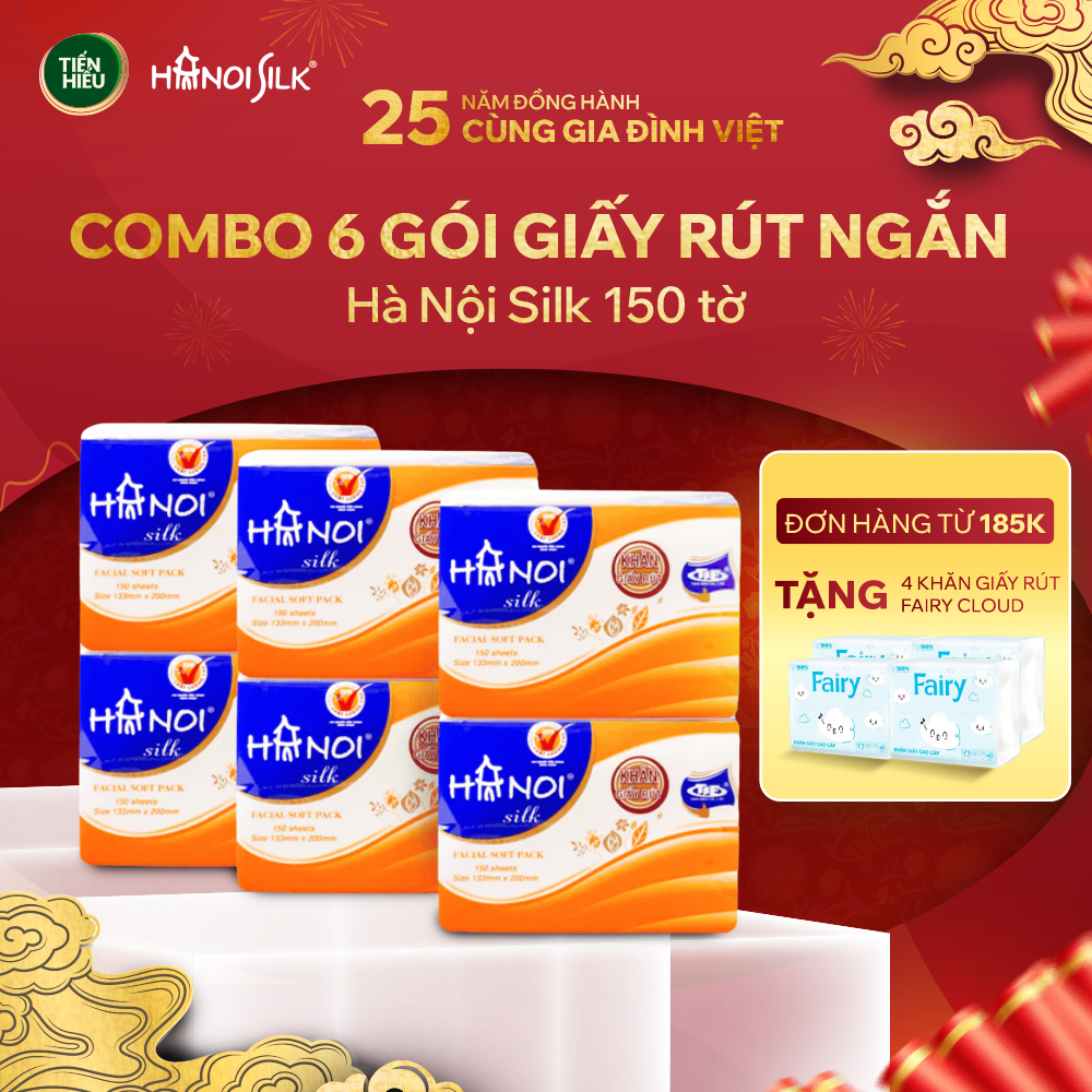 Combo Giấy Ăn Rút Hà Nội Silk 150 Tờ x 3 Lớp Chất Liệu 100% Gỗ Tự Nhiên ...