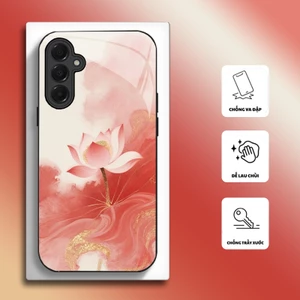 Ốp Lưng cho SAMSUNG A17/ A37/ A57 Mặt kính cường lực, cao cấp HOẠ TIẾT HOA CẨM THẠCH