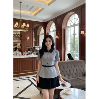 Áo Peplum thiết kế cổ sen mix nơ eo xinh xắn dành cho các nàng công sở, đi tiệc, đi chơi siêu hot