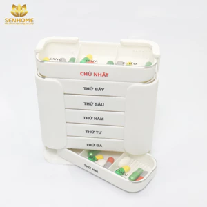 Hộp Chia Thuốc Đựng Thuốc 7 Ngày 3 Ngăn Và 4 Ngăn Sáng Trưa Chiều Tối SENHOME