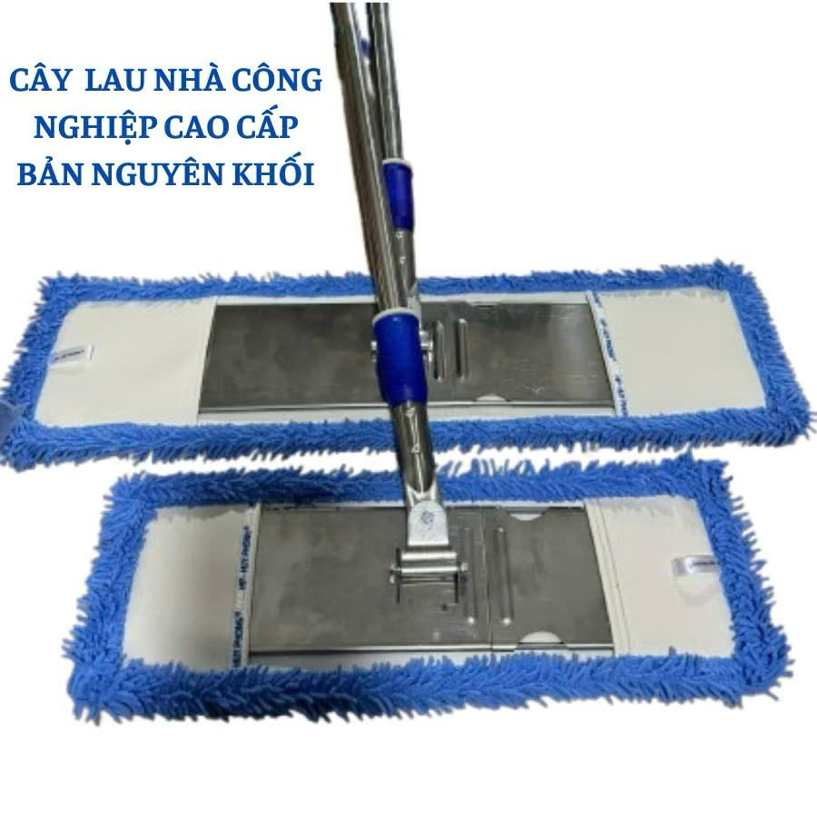 Cây Chổi Lau Sàn Công Nghiệp Inox Nguyên Khối - Bản Lau 45 - 60cm