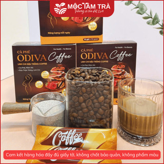 Cà phê Odiva Coffee Nấm Đông Trùng - Đậu Trắng - Mâm Xôi - Mộc Tâm Hộp 15 gói x 10g