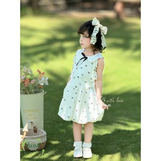 Váy Bé Gái Dáng Bí Đính Nơ Cổ Sen J7738 – Váy Công Chúa Cho Bé Gái Đi Chơi, Dạo Phố Xinh Yêu