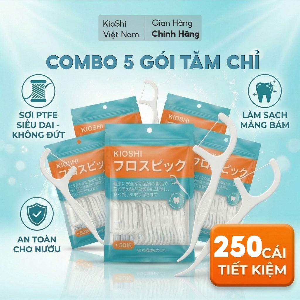 [COMBO5] TĂM CHỈ NHA KHOA CAO CẤP KIOSHI - CHỨNG NHẬN ISO AN TOÀN - CHUẨN CHÍNH HÃNG