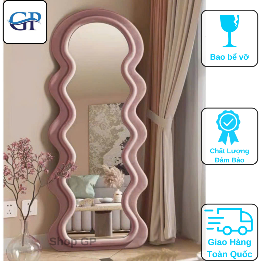 Gương sóng bọc nỉ soi toàn thân, nỉ Hàn nhập khẩu kt 70x170cm