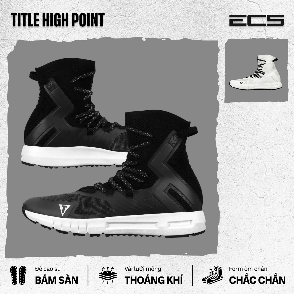 Giày Boxing Chính Hãng Title, Giày Boxing Title High Point, Giày Thi Đấu Quyền Anh, Thoáng Khí