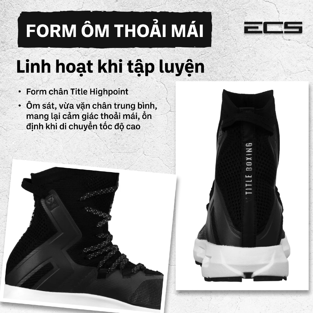 Giày Boxing Chính Hãng Title, Giày Boxing Title High Point, Giày Thi Đấu Quyền Anh, Thoáng Khí