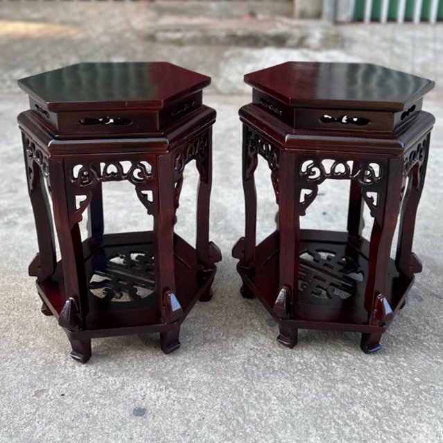 Đôn lục lăng gỗ tự nhiên mặt 30 cao 50,60,70,80cm nhiều màu