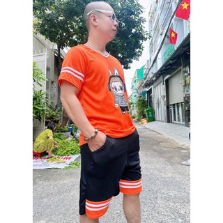 Bộ Quần Áo Thể Thao Nam Mùa Hè Cổ Tròn Ngắn Tay Vải Thun Thấm Hút Mồ Hôi Thoáng Khí LABUB SSL