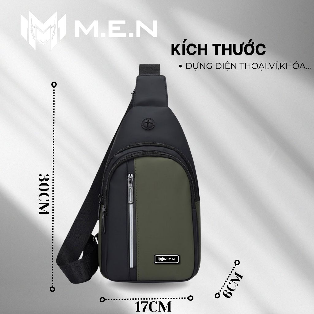Túi đeo chéo sang trọng ĐC65 - KÉO ĐỨNG đen - xanh vải dầy vải trượt nước {MẪU MỚI}