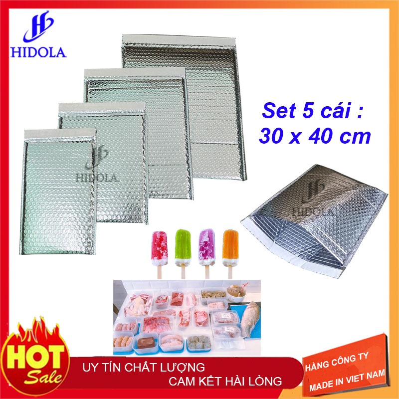 Túi bảo quản thực phẩm giữ nhiệt size 30 x 40 cm. Set 5 cái