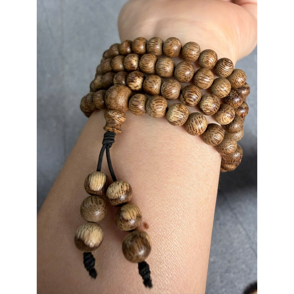 108 Beads Natural Agarwood Mala Bracelet | Vietnamese Origin | Calm Energy & Mindful Living