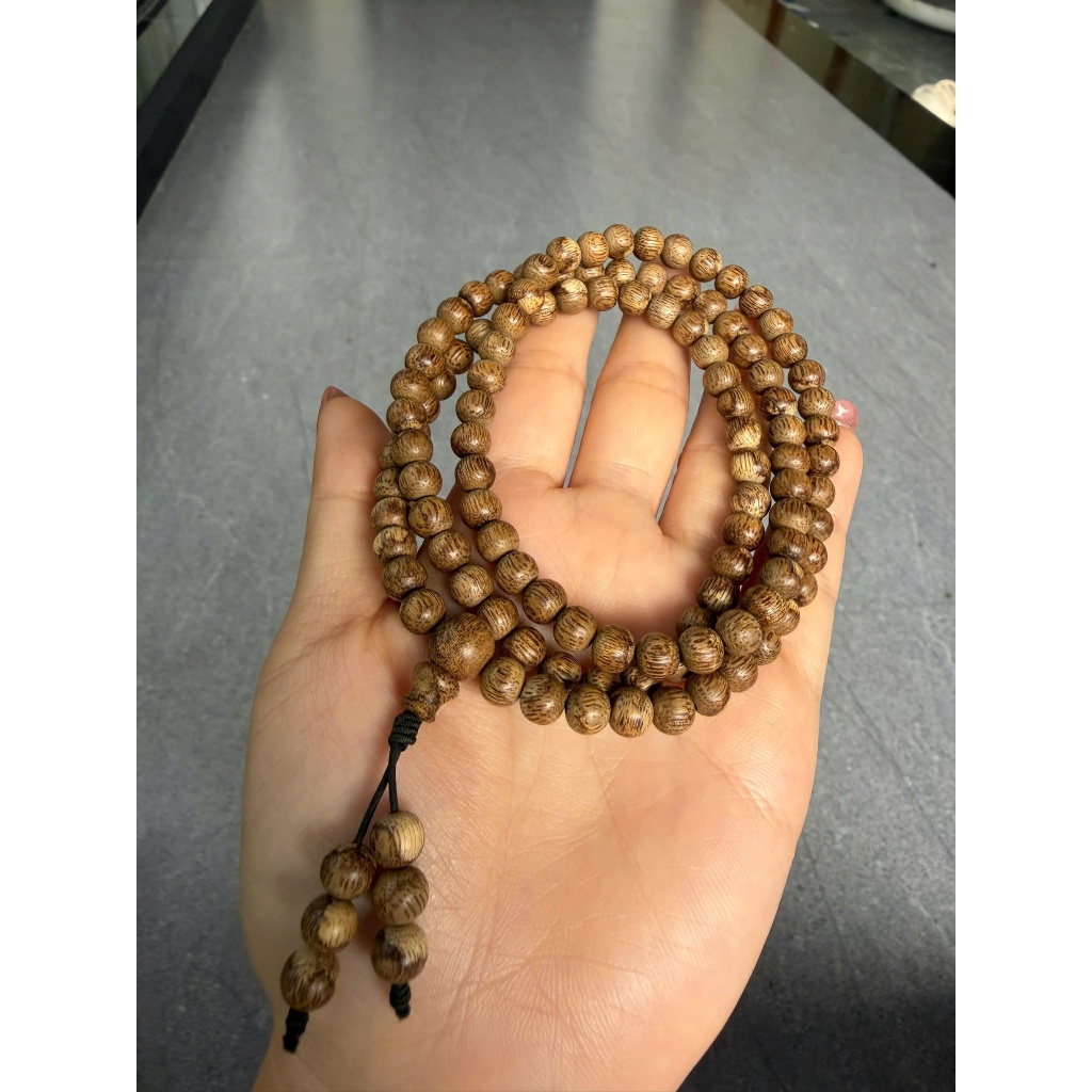 108 Beads Natural Agarwood Mala Bracelet | Vietnamese Origin | Calm Energy & Mindful Living