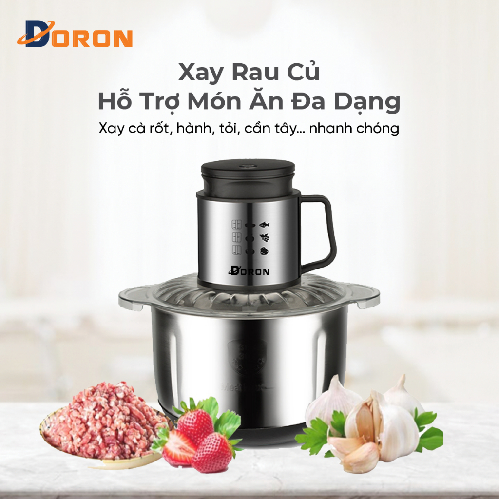 Máy xay thịt cá RAF1000W cối inox 5l phù hợp gia đình, kinh doanh