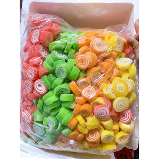 [sẵn hàng] 200gr cái kẹo dẻo xoắn 3-4 vị sẵn hàng