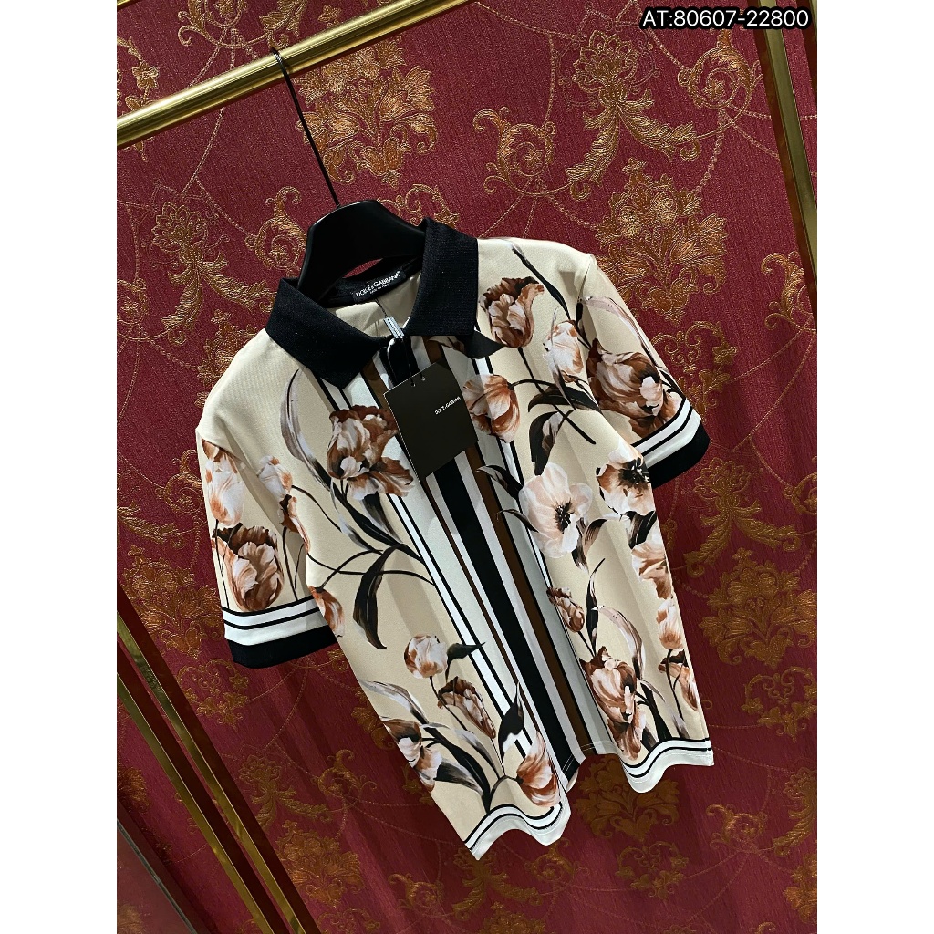 ÁO polo nam cổ tròn họa tiết tay ngắn phong cách trẻ trung chuẩn from