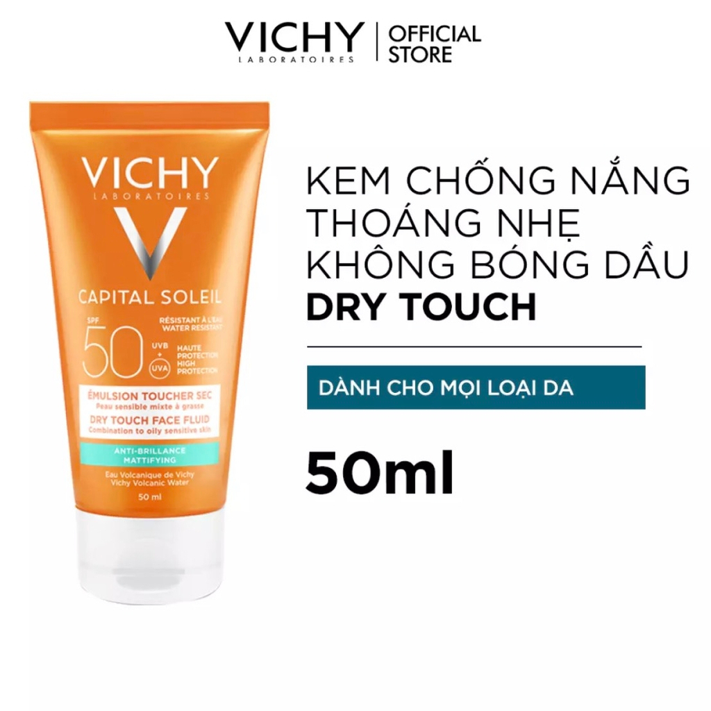 Kem chống nắng vật lý Vichy SUN CREAM SPF50+ PA++++ Dung Tích 50ml