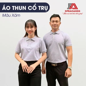 Áo Polo Trơn Nam Nữ Thun Cá Sấu Màu Xám Muối Tiêu Chuẩn Đồng Phục Công Ty, Nhóm