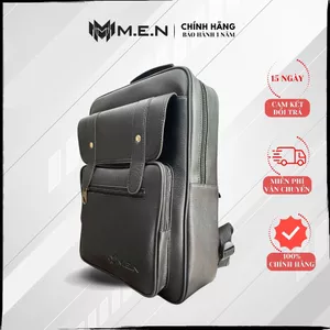Balo da PU chống nước M.E.N Dafical 2 pát dọc nhiều ngăn GSR03 [Có Sẵn]