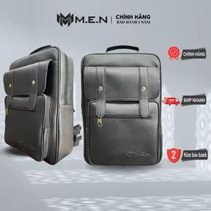 Balo văn phòng 15 inch da PU chống nước M.E.N Dafical 2 pát dọc TU156 [Giá xưởng]